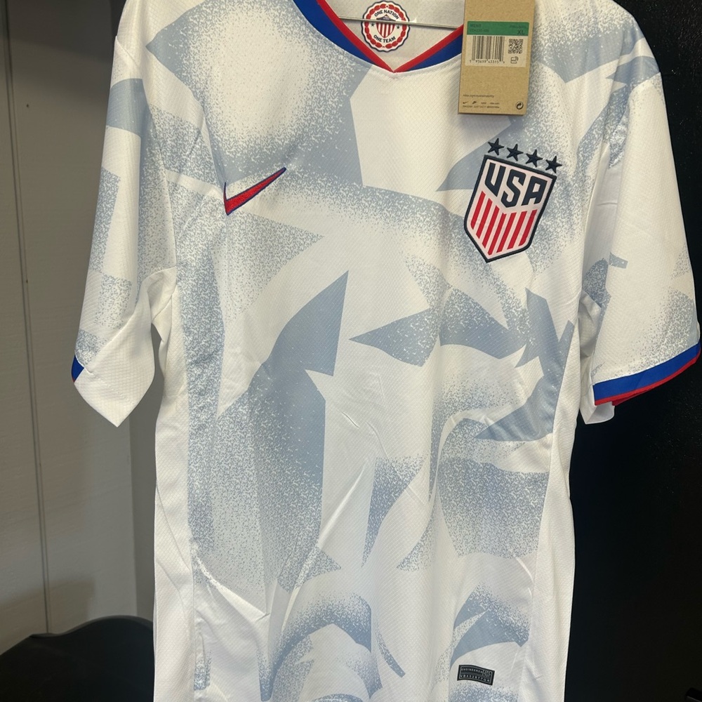 Nike White USA Soccer Jersey with Red & Blue Accents - Picture 3 of 10